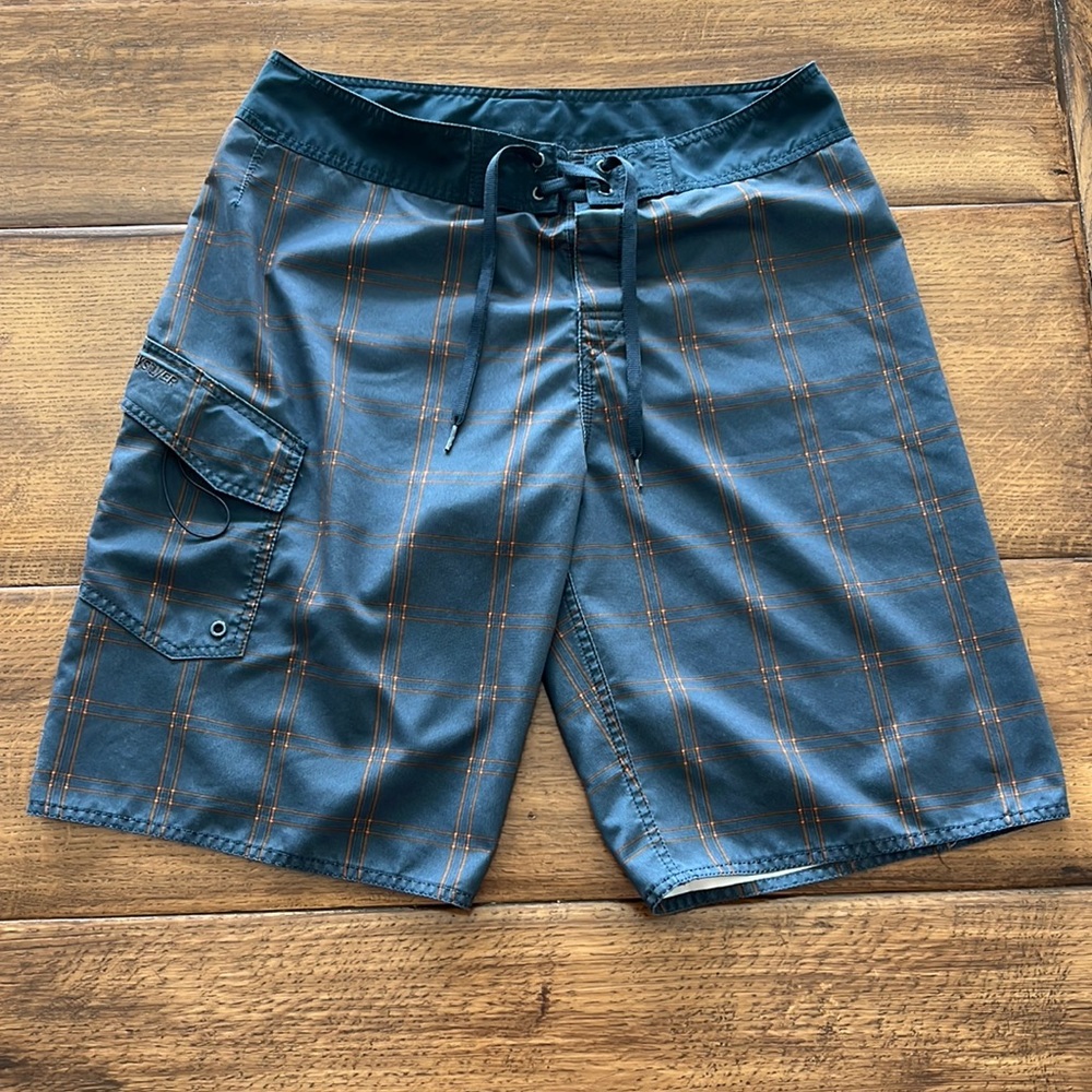 Quiksilver Mens Bathing Suit 34 Waist w/side Velcro pocket